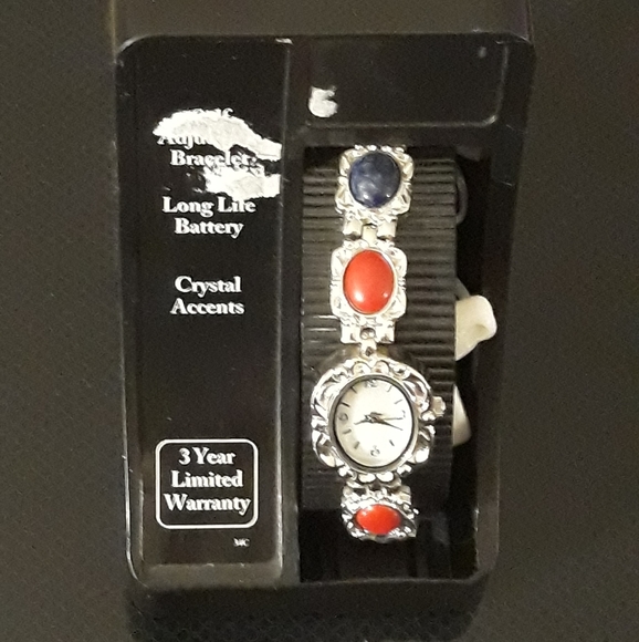 MZ Berger & Co. Ornate Western Style Silver Tone Jewel Watch - Picture 8 of 8